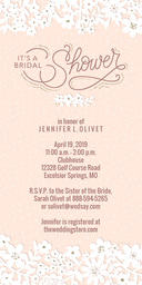 4x8 Greeting Card, Glossy, Blank Envelope with Floral Lace Bridal Shower Invitation design