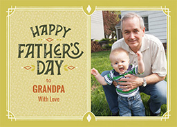 5x7 Greeting Card, Glossy, Blank Envelope with Geometric Border Father's Day design