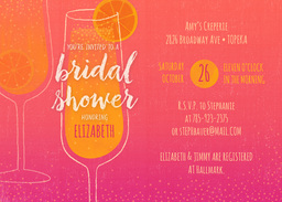 5x7 Greeting Card, Glossy, Blank Envelope with Mimosa Bridal Shower design