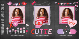 4x8 Greeting Card, Matte, Blank Envelope with Cut-Apart Chalkboard Bright Icons design