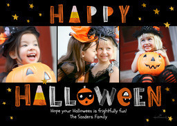 5x7 Greeting Card, Glossy, Blank Envelope with Chalkboard Happy Halloween design