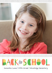 5x7 Greeting Card, Glossy, Blank Envelope with Cut Paper Back to School design