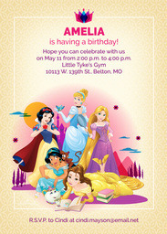 5x7 Greeting Card, Glossy, Blank Envelope with Disney Princess design