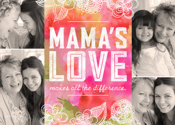 5x7 Cardstock, Blank Envelope with Mama's Love design