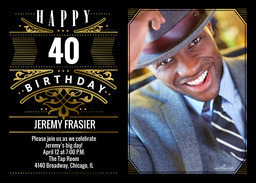 5x7 Greeting Card, Glossy, Blank Envelope with Ornate Happy Birthday design