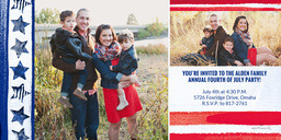 4x8 Greeting Card, Glossy, Blank Envelope with Patriotic Stars & Stripes design