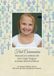 5x7 Greeting Card, Glossy, Blank Envelope with Pattern Crosses design