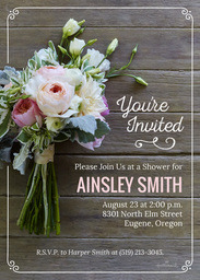 5x7 Greeting Card, Glossy, Blank Envelope with Photographic Bouquet Invitation design