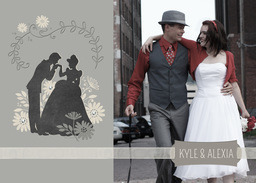 5x7 Greeting Card, Matte, Blank Envelope with Romantic Silhouettes - Cinderella design