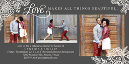 4x8 Greeting Card, Matte, Blank Envelope with Woodcut All Things Beautiful design