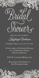 4x8 Greeting Card, Glossy, Blank Envelope with Woodcut Floral Shower design