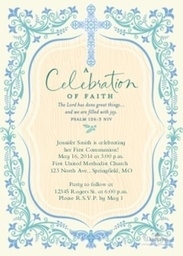 5x7 Greeting Card, Glossy, Blank Envelope with Celebration Cross design