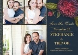 5x7 Greeting Card, Matte, Blank Envelope with Dramatic Floral Save the Date design