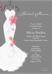 5x7 Greeting Card, Glossy, Blank Envelope with Elegant Bridal Gown design