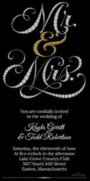 4x8 Greeting Card, Glossy, Blank Envelope with Elegant Diamond Mr. and Mrs. design