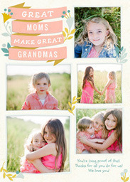 5x7 Cardstock, Blank Envelope with Great Moms Make Great Grandmas design