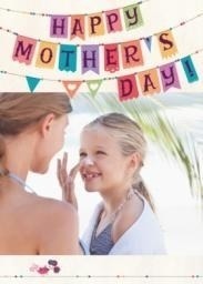 5x7 Cardstock, Blank Envelope with Happy Mother's Day Banner design