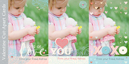 4x8 Greeting Card, Matte, Blank Envelope with Cut-Apart Pastel & Pretty design