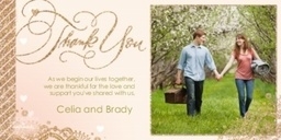 4x8 Greeting Card, Matte, Blank Envelope with Rose Sparkle Thank You design