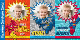 4x8 Greeting Card, Matte, Blank Envelope with Cut-Apart Super Friends design