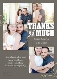 5x7 Greeting Card, Glossy, Blank Envelope with Trendy Thanks So Much design