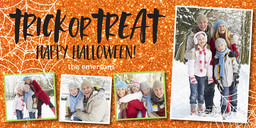 4x8 Greeting Card, Glossy, Blank Envelope with Glittery Trick or Treat design