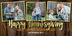 4x8 Greeting Card, Glossy, Blank Envelope with Golden Thanksgiving design