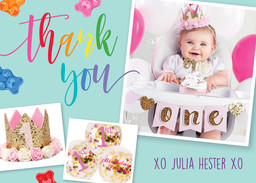 5x7 Greeting Card, Glossy, Blank Envelope with Gummy Bear Thank You design