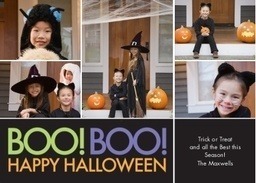 5x7 Greeting Card, Glossy, Blank Envelope with Boo! Boo! design