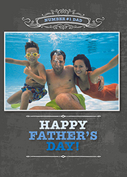 5x7 Greeting Card, Glossy, Blank Envelope with Chalkboard For Dad design