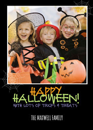 5x7 Greeting Card, Glossy, Blank Envelope with Cobweb of Treats design