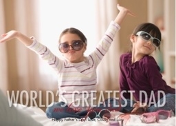 5x7 Greeting Card, Glossy, Blank Envelope with Greatest Transparent Dad design