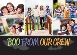 5x7 Greeting Card, Glossy, Blank Envelope with Halloween Boo Crew design