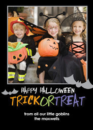 5x7 Greeting Card, Glossy, Blank Envelope with Tricks or Treats design