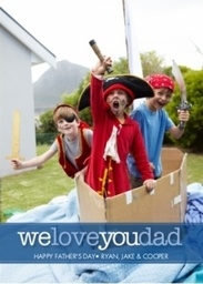 5x7 Greeting Card, Glossy, Blank Envelope with We Love You Dad design