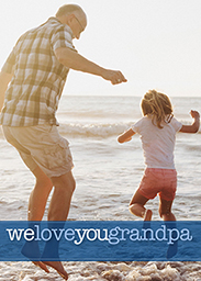 5x7 Greeting Card, Glossy, Blank Envelope with We Love You Grandpa design