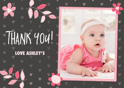 5x7 Greeting Card, Glossy, Blank Envelope with She Is One Thank You design