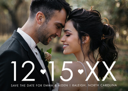 5x7 Greeting Card, Glossy, Blank Envelope with Big Date design