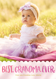 5x7 Cardstock, Blank Envelope with Best Grandma Ever design