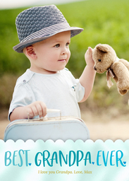 5x7 Greeting Card, Glossy, Blank Envelope with Best Grandpa Ever design