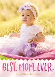 5x7 Cardstock, Blank Envelope with Best Mom Ever design