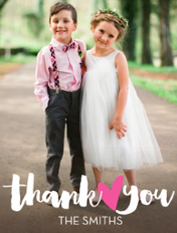 Note Cards with Thank You Heart design