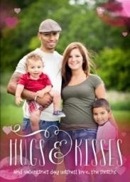 5x7 Greeting Card, Matte, Blank Envelope with Valentine Kisses design