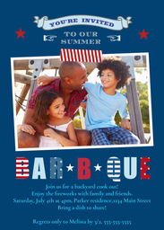 5x7 Greeting Card, Glossy, Blank Envelope with Bar-B-Que design