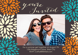 5x7 Greeting Card, Glossy, Blank Envelope with Floral Invitation design