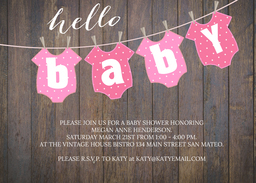 5x7 Greeting Card, Glossy, Blank Envelope with Hello Baby design