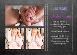 5x7 Greeting Card, Glossy, Blank Envelope with Basic Chalkboard design