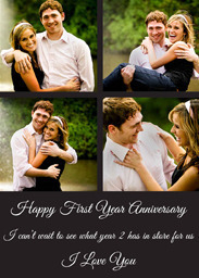 5x7 Greeting Card, Glossy, Blank Envelope with Classic Black Collage design