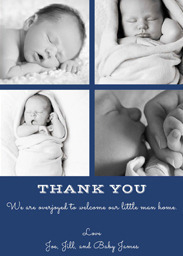 5x7 Greeting Card, Glossy, Blank Envelope with Classic Blue Collage design