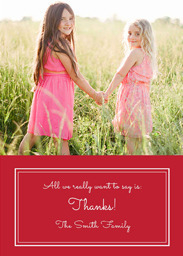 5x7 Greeting Card, Glossy, Blank Envelope with Classic Red design